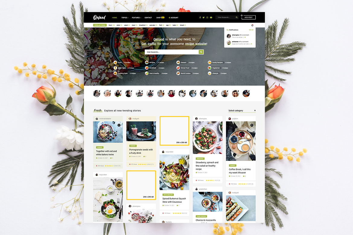 Qefood - Community Sharing WordPress Theme