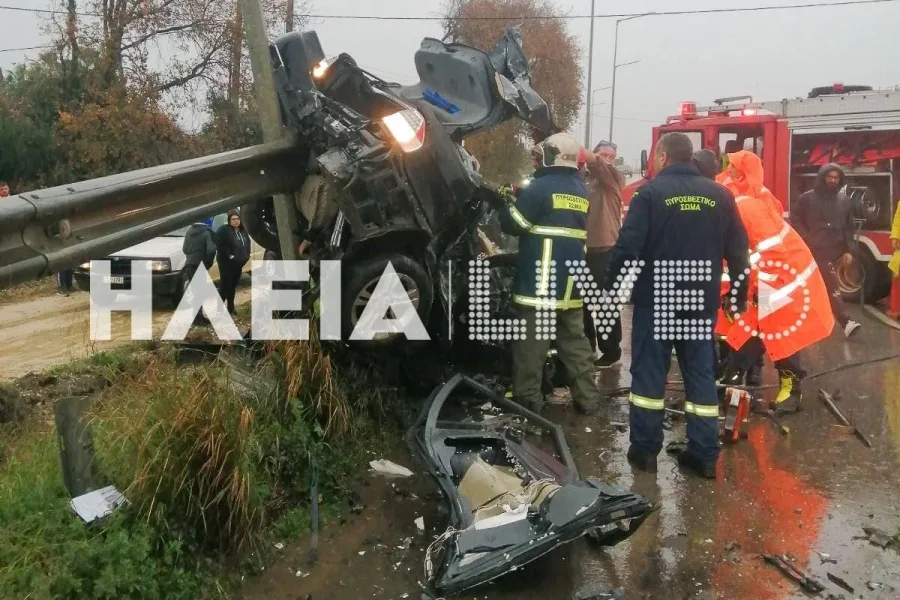 Τροχαίο στην Πατρών – Πύργου: Μετωπική σύγκρουση Ι.Χ με λεωφορείο