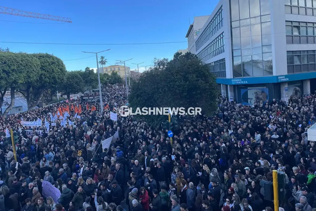 Τέμπη: Μαζικό συλλαλητήριο στα Χανιά