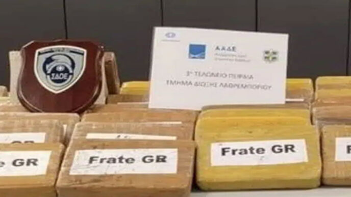 Πειραιάς: Εντοπίστηκαν σχεδόν 56 κιλά κοκαΐνης