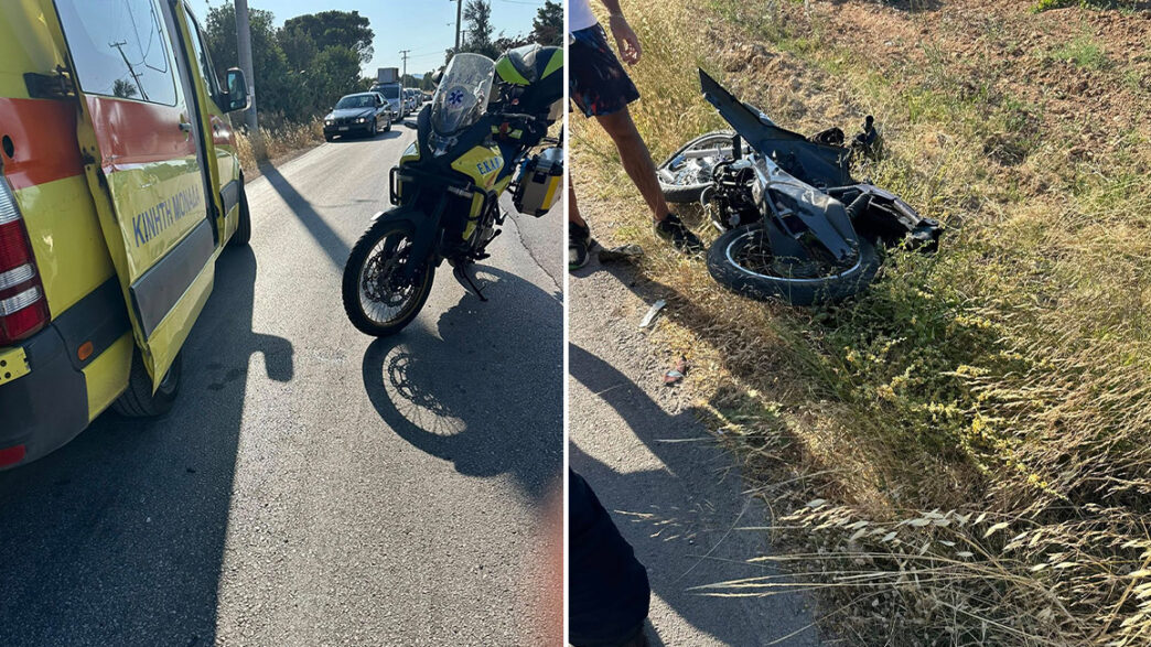 Αρτέμιδα: Τροχαίο με σύγκρουση ΙΧ και μηχανής