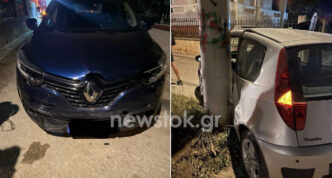 Σφοδρή σύγκρουση δύο αυτοκινήτων στην Εθνικής Αντιστάσεως