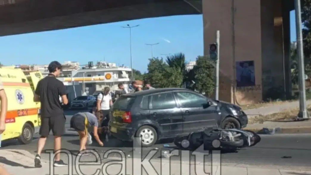 Ηράκλειο: Τροχαίο με τρεις τραυματίες κάτω από τη γέφυρα της Κνωσού