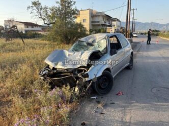 Λαμία: Ζευγάρι εκτινάχθηκε από μηχανάκι