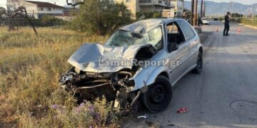 Λαμία: Ζευγάρι εκτινάχθηκε από μηχανάκι