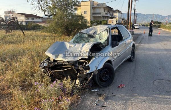 Λαμία: Ζευγάρι εκτινάχθηκε από μηχανάκι