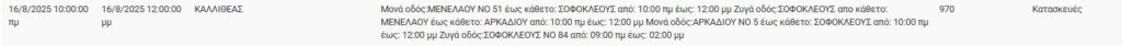 ΔΕΔΔΗΕ: Διακοπές ρεύματος σήμερα (16/8) σε 1 περιοχή της Αττικής
