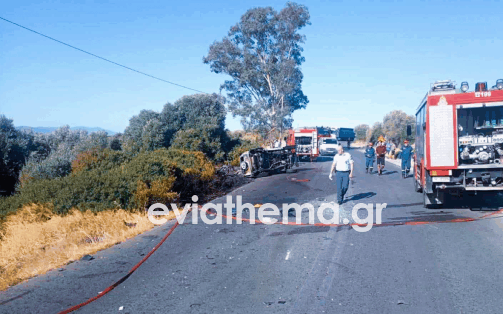 Τραγωδία στην Εύβοια: Μηχανή καρφώθηκε σε τζιπ που τυλίχθηκε στις φλόγες – Ένας νεκρός και τρεις τραυματίες (Εικόνες)