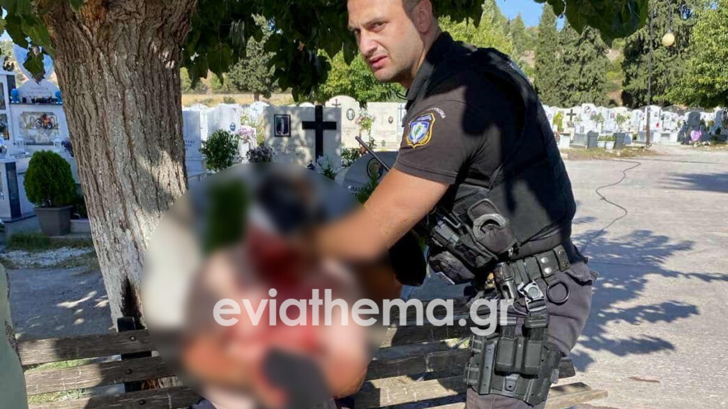 Εύβοια: Άγρια συμπλοκή στο νεκροταφείο Χαλκίδας - Του άνοιξαν το κεφάλι με φτυάρι, 6 συλλήψεις (Εικόνα)