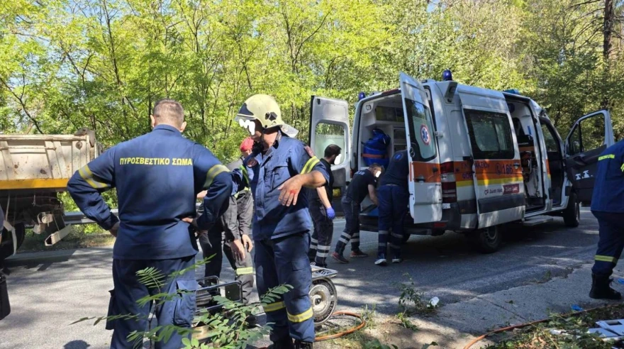 Τροχαίο στα Γρεβενά: Τρεις τραυματίες σε σύγκρουση στην εθνική οδό