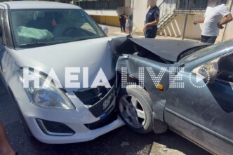 Τροχαίο στον Πύργο: Καραμπόλα τριών αυτοκινήτων με έναν τραυματία
