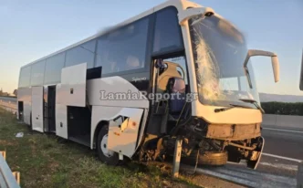 Αθηνών-Θεσσαλονίκης: Τουριστικό λεωφορείο προσέκρουσε σε μπάρες – 6 άτομα στο νοσοκομείο