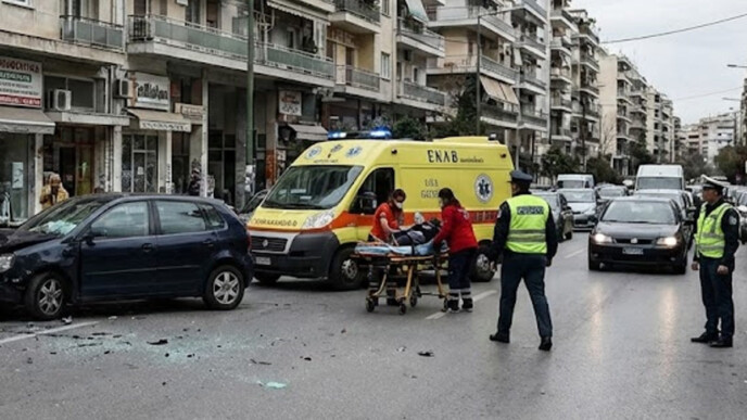 Θεσσαλονίκη: «Καραμπόλα» τριών οχημάτων στην οδό Λαγκαδά – Στο νοσοκομείο ένας τραυματίας