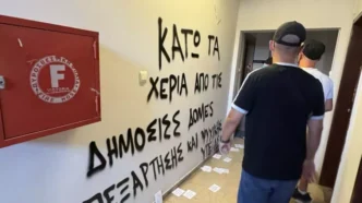Θεσσαλονίκη: Ταυτοποιήθηκαν οι δράστες για τα συνθήματα στο πολιτικό γραφείο του Βαρτζόπουλου – Ποιοι είναι οι τρεις κατηγορούμενοι
