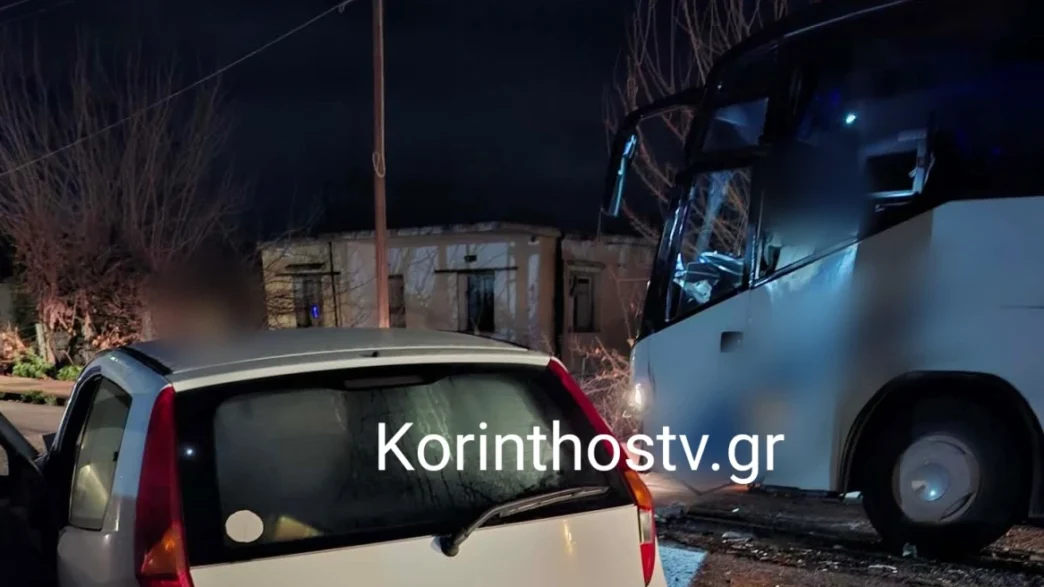 Σοβαρό τροχαίο στην Κορίνθου-Πατρών: Ι.Χ. «καρφώθηκε» σε λεωφορείο στον Άσσο – Συναγερμός στις Αρχές