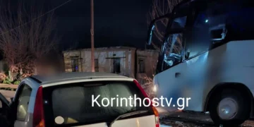 Σοβαρό τροχαίο στην Κορίνθου-Πατρών: Ι.Χ. «καρφώθηκε» σε λεωφορείο στον Άσσο – Συναγερμός στις Αρχές