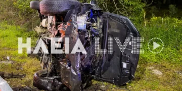 Σοκαριστικό τροχαίο στον Πύργο: Αυτοκίνητο κόπηκε στα δύο – Σε κρίσιμη κατάσταση 30χρονος στην Εθνική Οδό