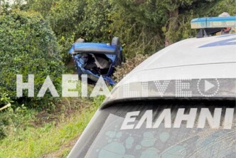 Ηλεία: Επεισοδιακή καταδίωξη με τραυματισμούς – Το αυτοκίνητο «καρφώθηκε» δίπλα σε σπίτι στο Βούναργο