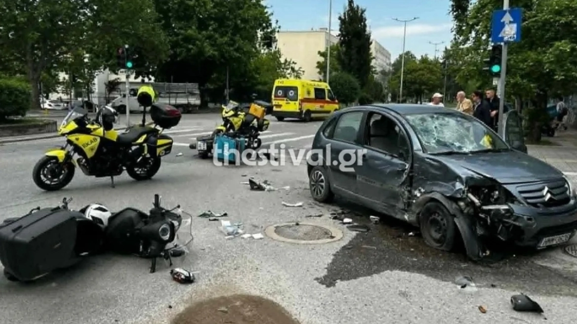 Θεσσαλονίκη: Σοβαρό ατύχημα με δύο μηχανές και ένα ΙΧ στην Αγίου Δημητρίου