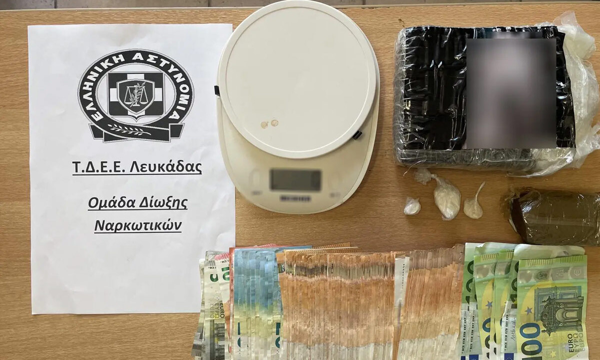 Συνελήφθη 39χρονος στη Λευκάδα με πάνω από μισό κιλό κοκαΐνης και 11.000 ευρώ